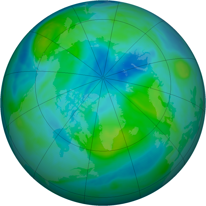 Arctic ozone map for 18 September 2007